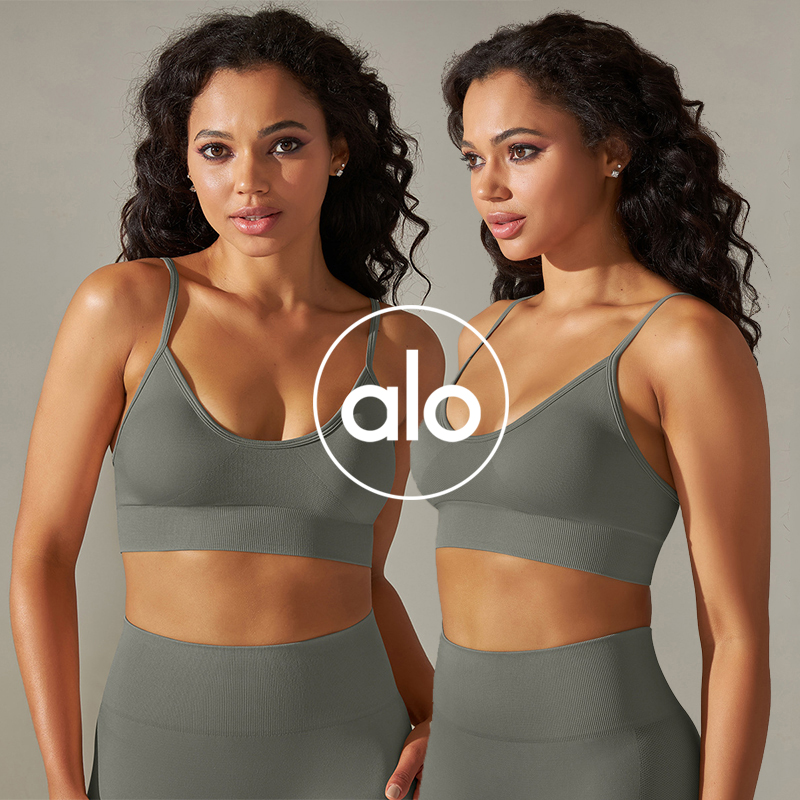 Alo sports bra yoga gray