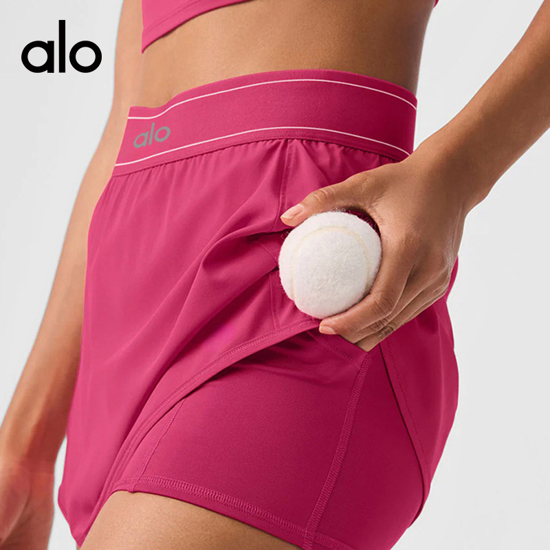 ALO YOGA💰138💎支持一件代发
aloyoga套装休闲运动短袖网球裙套装跑步瑜伽服健身服
【品牌】ALO 
【款号】TZ4895
【面料】锦纶/氨纶
【颜色】暗夜黑，玫红色，山海蓝，薰衣草蓝，钻石白
【尺码】S，M，L，XL

 专柜同款品质，厂家直销，货源充足，售后保障