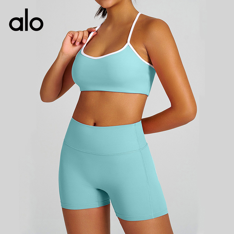 Alo set yoga pink and light blue