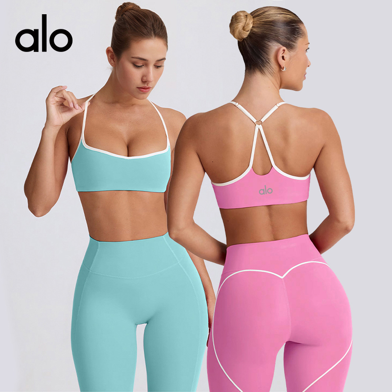 Alo sports bra training turquoise yoga