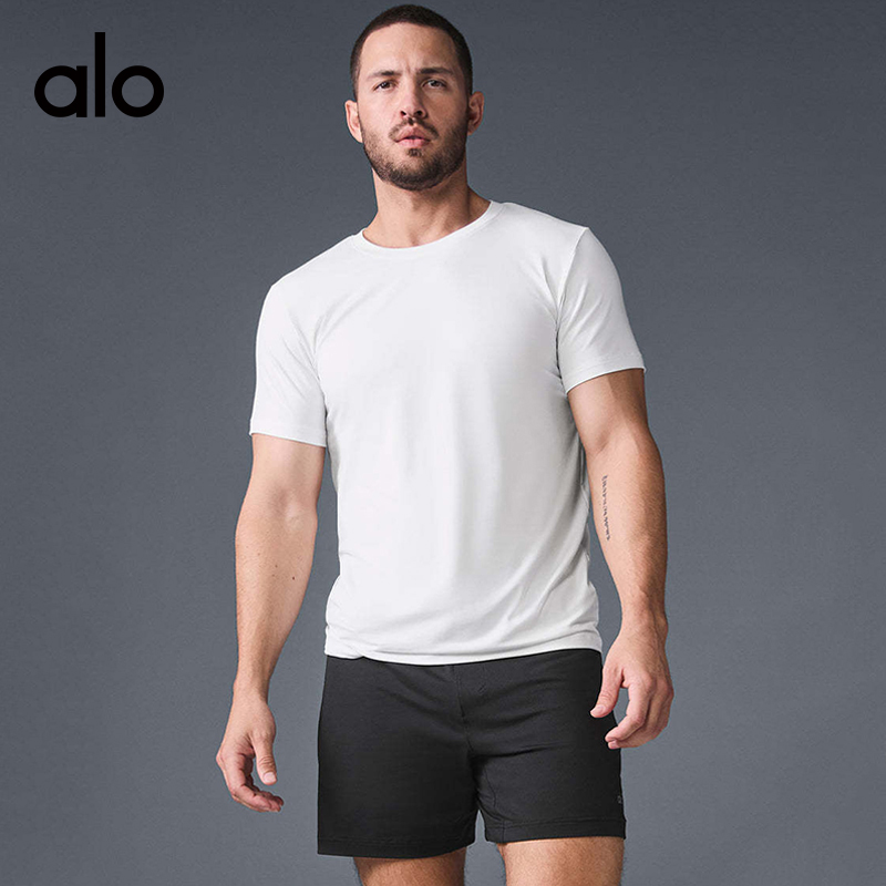 ALO YOGA💰68💎支持一件代发
aloyoga纯色宽松健美健身运动短袖T恤透气潮男半袖衫
【品牌】ALO 
【款号】JY90047
【面料】锦纶/氨纶
【颜色】白色，藏青色，黑色，灰色，军绿色
【尺码】M，L，XL，XXL
 专柜同款品质，厂家直销，货源充足，售后保障