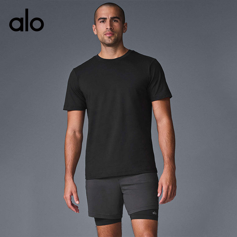 ALO YOGA💰68💎支持一件代发
aloyoga纯色宽松健美健身运动短袖T恤透气潮男半袖衫
【品牌】ALO 
【款号】JY90047
【面料】锦纶/氨纶
【颜色】白色，藏青色，黑色，灰色，军绿色
【尺码】M，L，XL，XXL
 专柜同款品质，厂家直销，货源充足，售后保障