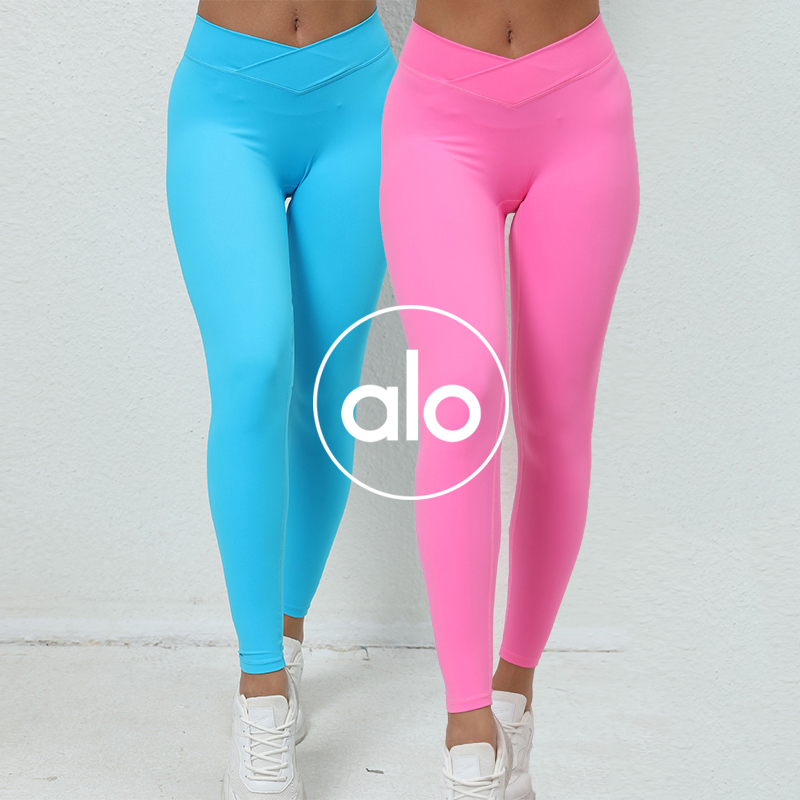 Alo leggings training blue pink green yoga
