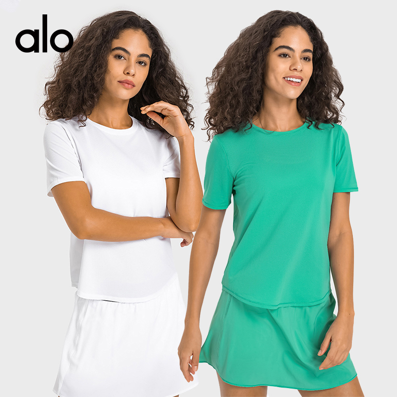 Alo t-shirt everyday white green lavender yoga