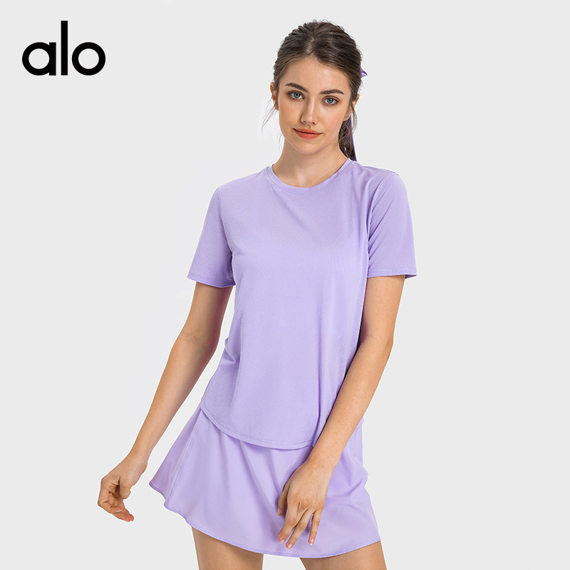 Alo t-shirt everyday white green lavender yoga