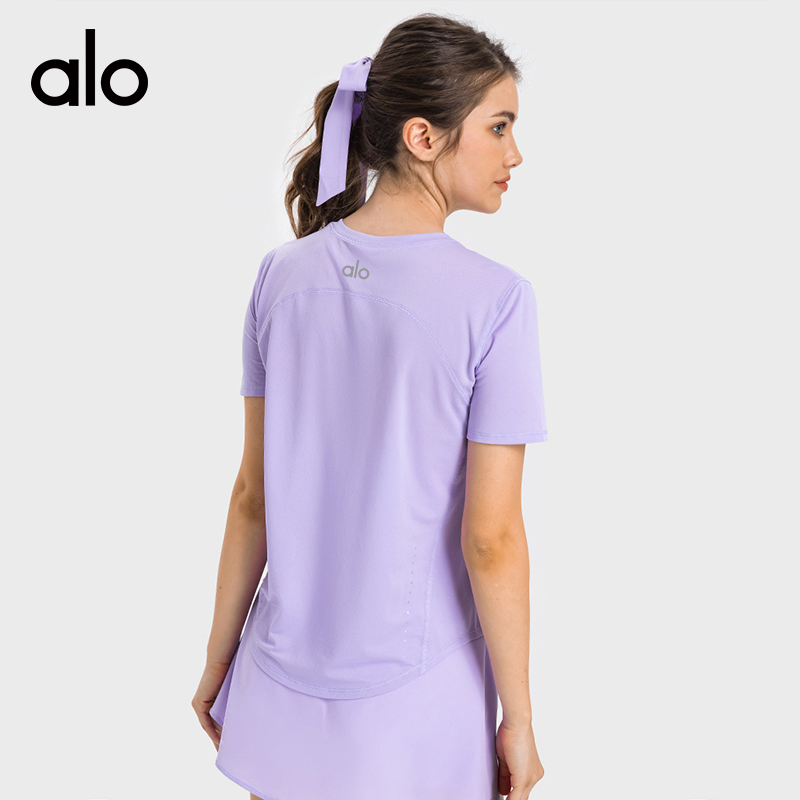 Alo t-shirt everyday white green lavender yoga