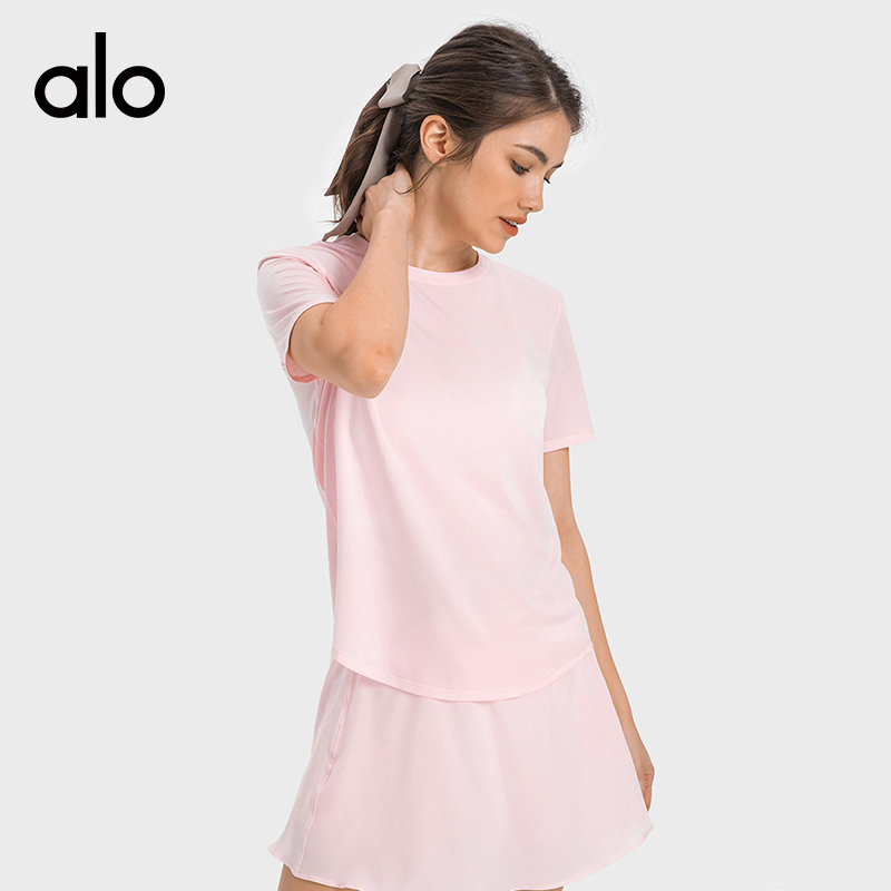 Alo t-shirt everyday white green lavender yoga