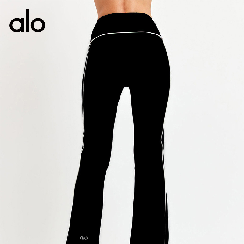 Alo sports bra yoga navy with white trim
