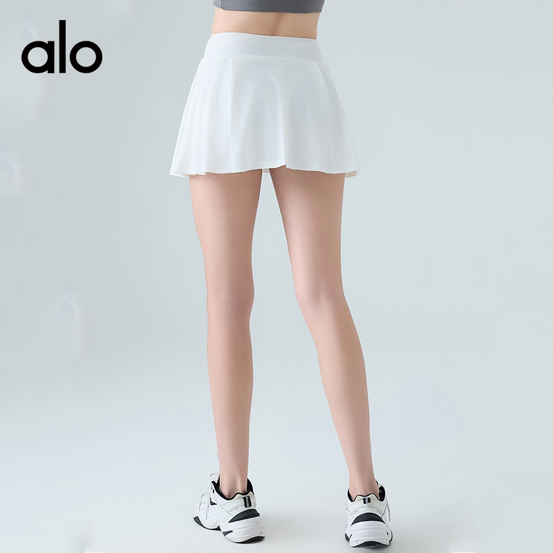 ALO YOGA💰78💎支持一件代发

aloyoga高腰收腹防走光瑜伽短裙速干透气运动网球裙
【品牌】ALO 
【款号】DQ2118
【面料】锦纶/氨纶
【颜色】白色，森林绿，火山灰，黑色
【尺码】S，M，L，XL
 专柜同款品质，厂家直销，货源充足，售后保障