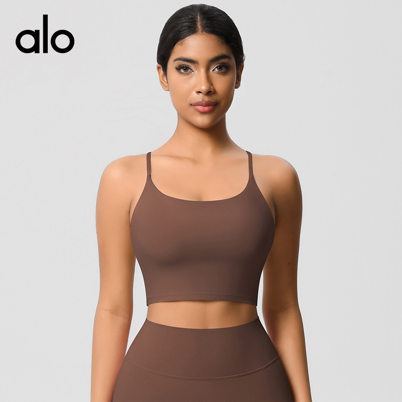 ALO YOGA  💰78💎支持一件代发
aloyoga云感运动健身透气背心紧身美背吊带瑜伽文胸
【品牌】ALO 
【款号】BX7121
【面料】锦纶/氨纶
【颜色】板栗色，黑色，徽章蓝，酱紫色，罗勒绿，骆驼棕，摩卡棕，浅象牙，茄紫色，石墨灰，霜灰色，天空蓝，胭脂红，樱花粉，中卡其
【尺码】S，M，L，XL
 专柜同款品质，厂家直销，货源充足，售后保障