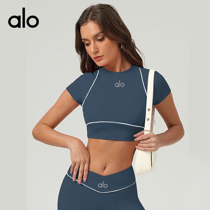 ALO YOGA💰78💎支持一件代发
aloyoga速干运动上衣女短袖跑步夏季训练健身T恤
【品牌】ALO 
【款号】DX2513
【面料】锦纶/氨纶
【颜色】黑色，深蓝灰，靓粉色
【尺码】S，M，L，XL
 专柜同款品质，厂家直销，货源充足，售后保障