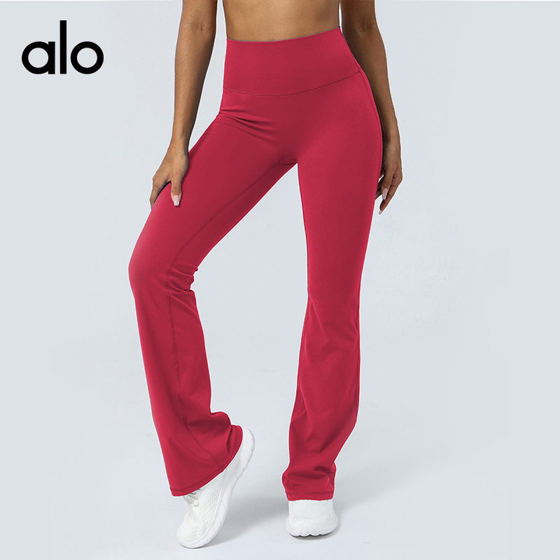 ALO YOGA💰87💎支持一件代发
aloyoga裸感紧身提臀高腰休闲喇叭裤健身运动瑜伽长裤
【品牌】ALO 
【款号】CK2302
【面料】锦纶/氨纶
【颜色】粉色，棕色，灰色，藏蓝色，黑色，军绿色，蓝色，奶油杏，红色，淡紫色，淡蓝色
【尺码】S，M，L，XL，XXL
 专柜同款品质，厂家直销，货源充足，售后保障