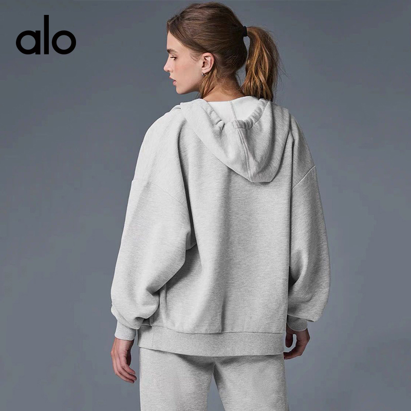 ALO YOGA💰98💎支持一件代发
aloyoga瑜伽外套带帽运动户外长袖健身服卫衣外套
【品牌】ALO 
【款号】WT9709
【面料】锦纶/氨纶
【颜色】黑色，麻灰色，藏青色，米白色，铁灰色，花灰色
【尺码】S，M，L，XL
 专柜同款品质，厂家直销，货源充足，售后保障