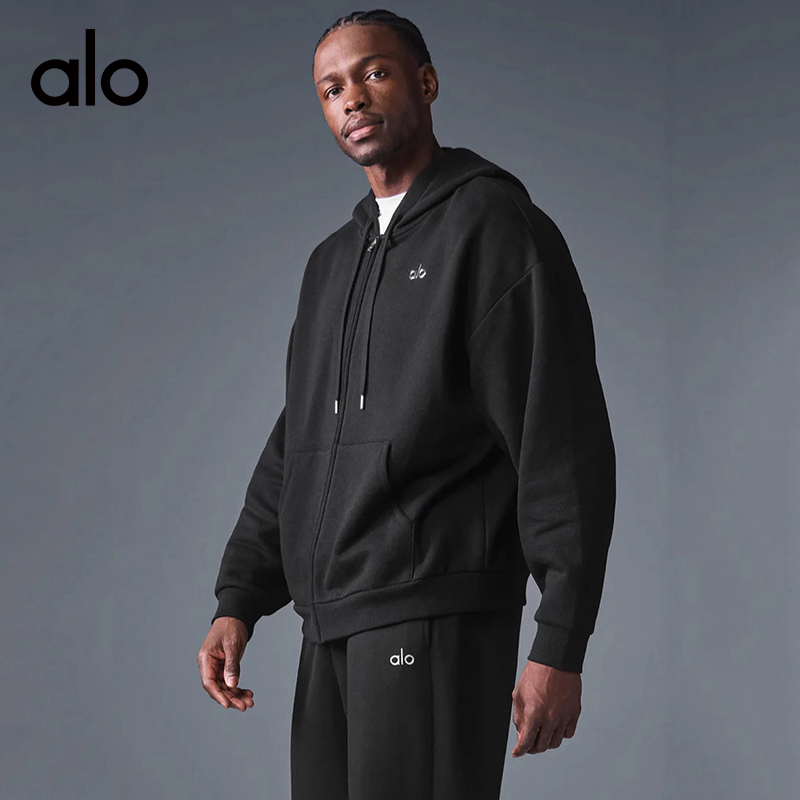 ALO YOGA💰98💎支持一件代发
aloyoga瑜伽外套带帽运动户外长袖健身服卫衣外套
【品牌】ALO 
【款号】WT9709
【面料】锦纶/氨纶
【颜色】黑色，麻灰色，藏青色，米白色，铁灰色，花灰色
【尺码】S，M，L，XL
 专柜同款品质，厂家直销，货源充足，售后保障