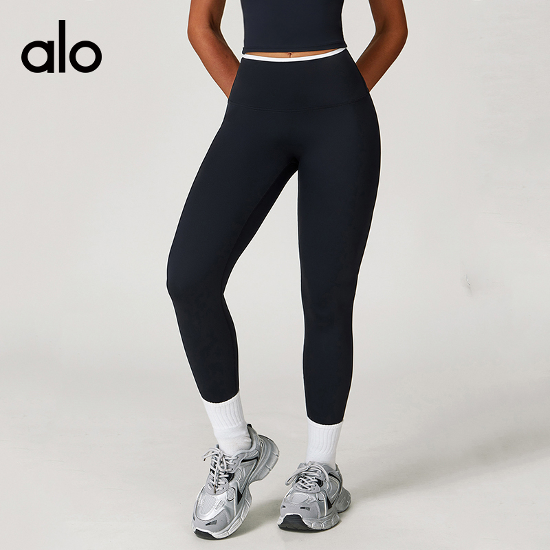 ALO YOGA💰83💎支持一件代发
aloyoga裸感瑜伽裤高腰撞色速干运动跑步健身紧身裤
【品牌】ALO 
【款号】ECK9238-1
【面料】锦纶/氨纶
【颜色】高级黑，巨峰紫，桦茶棕，亚麻色，樱花粉，徽章蓝，雾霾蓝，浅果绿
【尺码】S，M，L，XL
 专柜同款品质，厂家直销，货源充足，售后保障