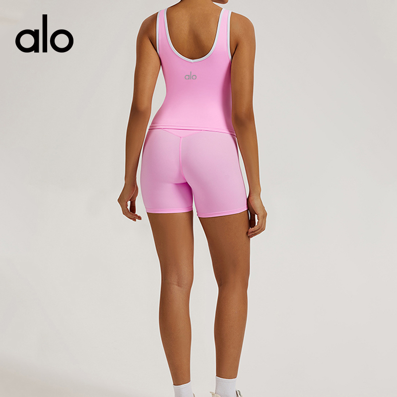 ALO YOGA💰83💎支持一件代发
aloyoga裸感紧身拼色运动背心露背瑜伽背心健身服
【品牌】ALO 
【款号】BX6009
【面料】锦纶/氨纶
【颜色】黑色，可可棕，蓝灰色，樱花粉，徽章蓝，水波蓝，芋泥紫
【尺码】S，M，L，XL
 专柜同款品质，厂家直销，货源充足，售后保障