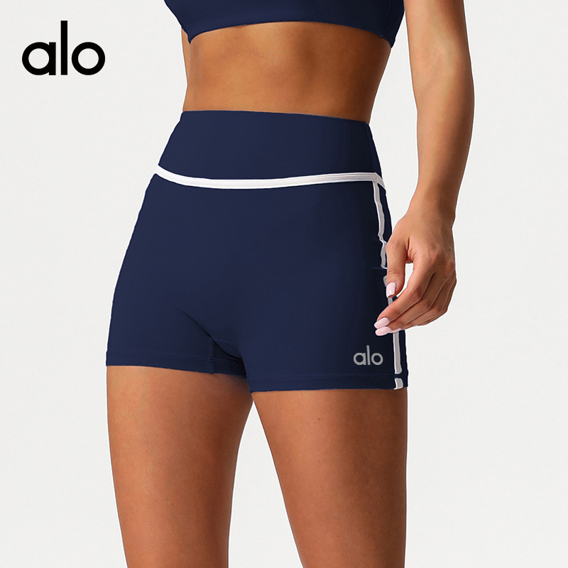 ALO YOGA 💰78💎支持一件代发
aloyoga撞色高腰收腹瑜伽紧身裸感提臀速干运动短裤
【品牌】ALO 
【款号】DK2393
【面料】锦纶/尼龙
【颜色】白色，彩兰色，藏蓝色，醋紫色，粉色，黑色，红色
【尺码】S，M，L，XL
 专柜同款品质，厂家直销，货源充足，售后保障