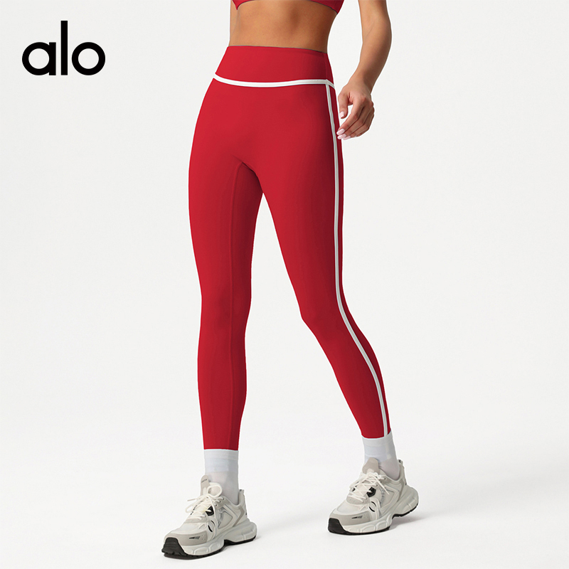 ALO YOGA 💰83💎支持一件代发
aloyoga裸感撞色高腰瑜伽裤速干跑步健身紧身九分裤
【品牌】ALO 
【款号】CK2393
【面料】锦纶/尼龙
【颜色】白色，彩兰色，藏蓝色，醋紫色，粉色，黑色，红色
【尺码】S，M，L，XL
 专柜同款品质，厂家直销，货源充足，售后保障