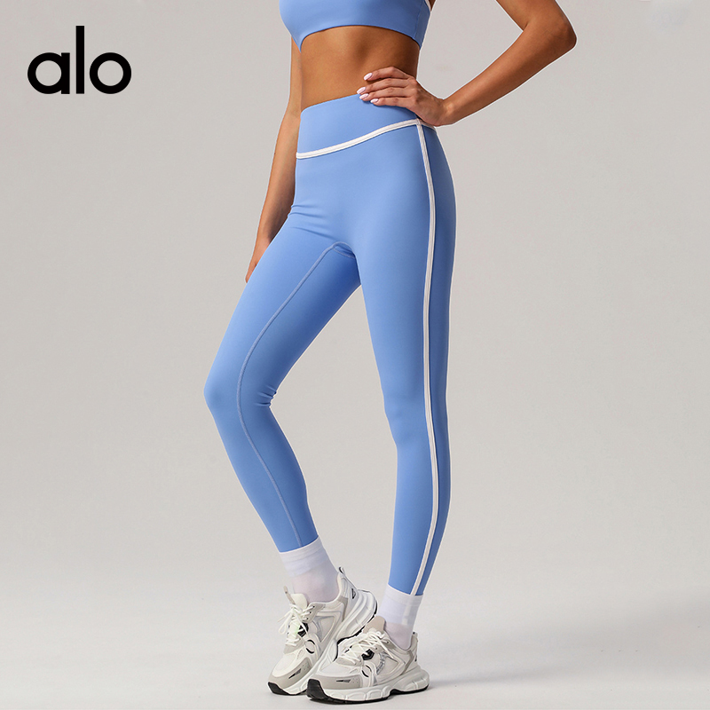 ALO YOGA 💰83💎支持一件代发
aloyoga裸感撞色高腰瑜伽裤速干跑步健身紧身九分裤
【品牌】ALO 
【款号】CK2393
【面料】锦纶/尼龙
【颜色】白色，彩兰色，藏蓝色，醋紫色，粉色，黑色，红色
【尺码】S，M，L，XL
 专柜同款品质，厂家直销，货源充足，售后保障