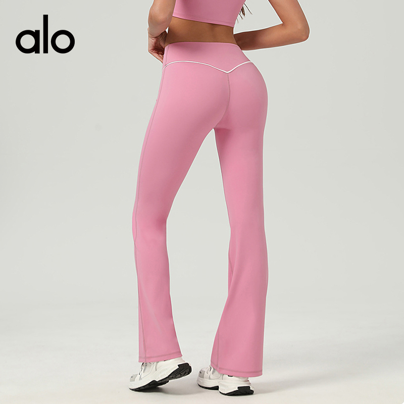 ALO YOGA💰83💎支持一件代发
aloyoga裸感紧身速干高腰提臀瑜伽裤健身阔腿喇叭裤休闲长裤
【品牌】ALO 
【款号】CK2513
【面料】锦纶/氨纶
【颜色】靓粉色，深蓝灰，黑色
【尺码】S，M，L，XL
 专柜同款品质，厂家直销，货源充足，售后保障