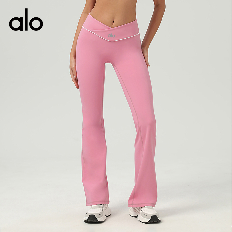 ALO YOGA💰83💎支持一件代发
aloyoga裸感紧身速干高腰提臀瑜伽裤健身阔腿喇叭裤休闲长裤
【品牌】ALO 
【款号】CK2513
【面料】锦纶/氨纶
【颜色】靓粉色，深蓝灰，黑色
【尺码】S，M，L，XL
 专柜同款品质，厂家直销，货源充足，售后保障