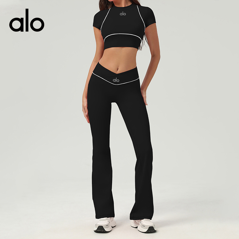 ALO YOGA💰83💎支持一件代发
aloyoga裸感紧身速干高腰提臀瑜伽裤健身阔腿喇叭裤休闲长裤
【品牌】ALO 
【款号】CK2513
【面料】锦纶/氨纶
【颜色】靓粉色，深蓝灰，黑色
【尺码】S，M，L，XL
 专柜同款品质，厂家直销，货源充足，售后保障