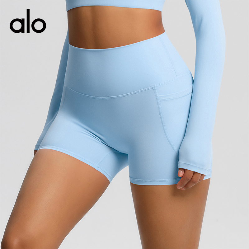 ALO YOGA💰73💎支持一件代发
aloyoga 裸感紧身提臀速干运动短裤健身瑜伽口袋短裤
【品牌】ALO 
【款号】DK7109
【面料】锦纶/氨纶
【颜色】板栗色，黑色，徽章蓝，罗勒绿，浅象牙，石墨灰，霜灰色，天空蓝，胭脂红，樱花粉
【尺码】S，M，L，XL 
 专柜同款品质，厂家直销，货源充足，售后保障