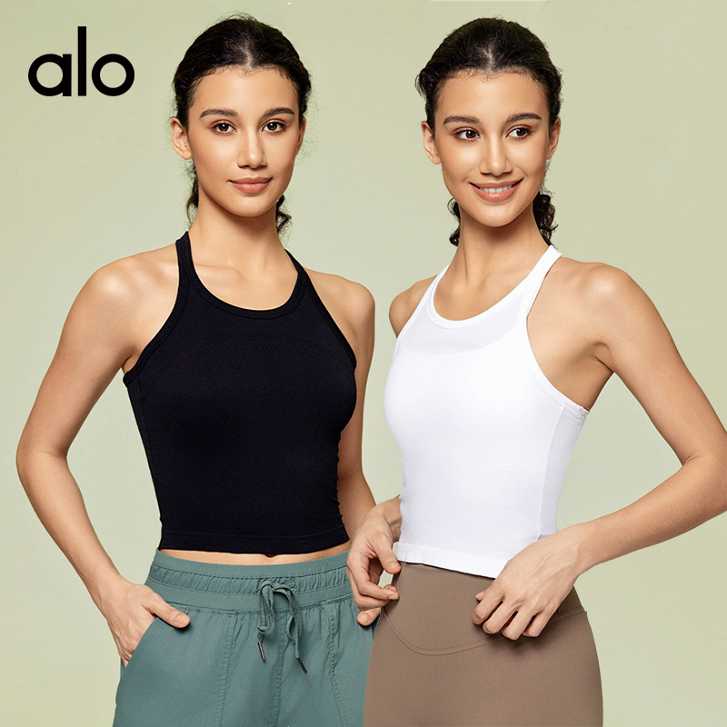 ALO YOGA💰78💎支持一件代发
aloyoga 无袖瑜伽上衣女无缝一体织工字背运动背心
【品牌】ALO 
【款号】D25114
【面料】锦纶/氨纶
【颜色】浅花灰，纯白，纯黑
【尺码】4，6，8，10，12
 专柜同款品质，厂家直销，货源充足，售后保障