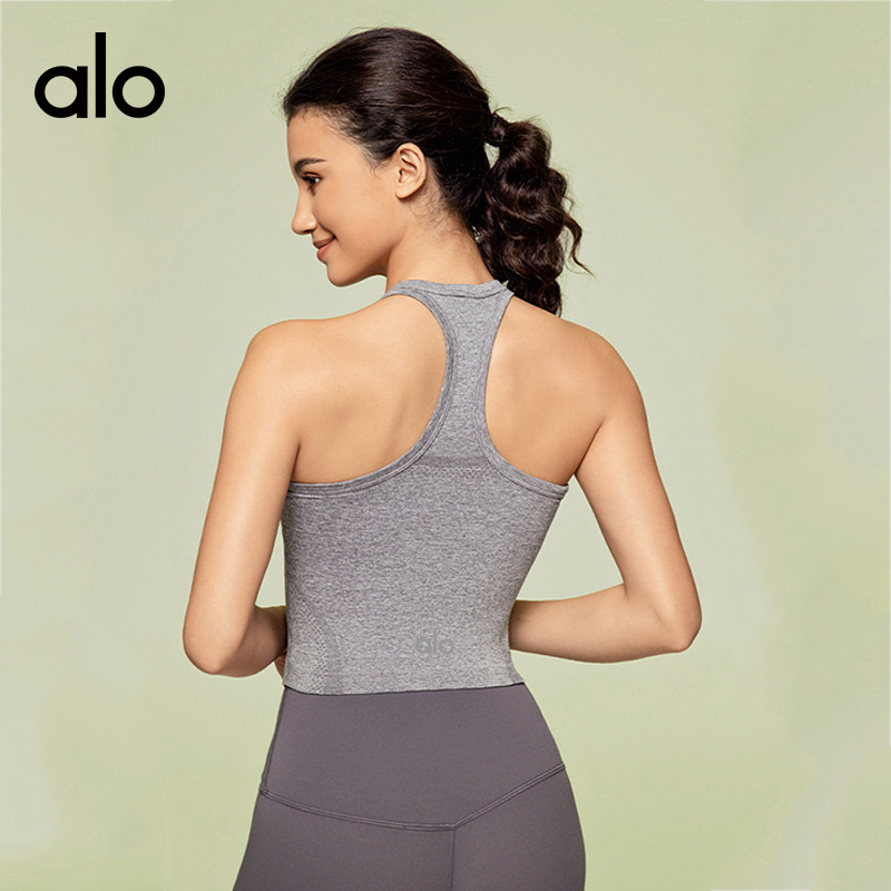ALO YOGA💰78💎支持一件代发
aloyoga 无袖瑜伽上衣女无缝一体织工字背运动背心
【品牌】ALO 
【款号】D25114
【面料】锦纶/氨纶
【颜色】浅花灰，纯白，纯黑
【尺码】4，6，8，10，12
 专柜同款品质，厂家直销，货源充足，售后保障