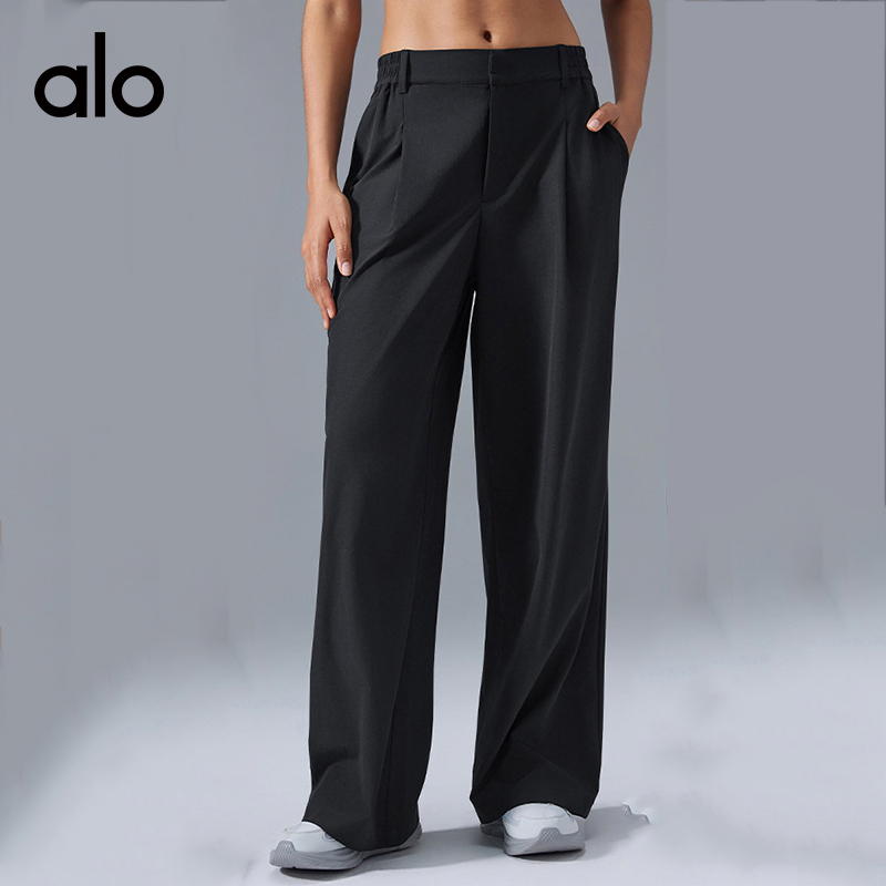 ALO YOGA💰98💎支持一件代发
aloyoga 高腰百搭休闲长裤宽松直简速干透气西装阔腿裤
【品牌】ALO 
【款号】JY90060
【面料】涤纶
【颜色】黑色
【尺码】S，M，L，XL，2XL，3XL
 专柜同款品质，厂家直销，货源充足，售后保障