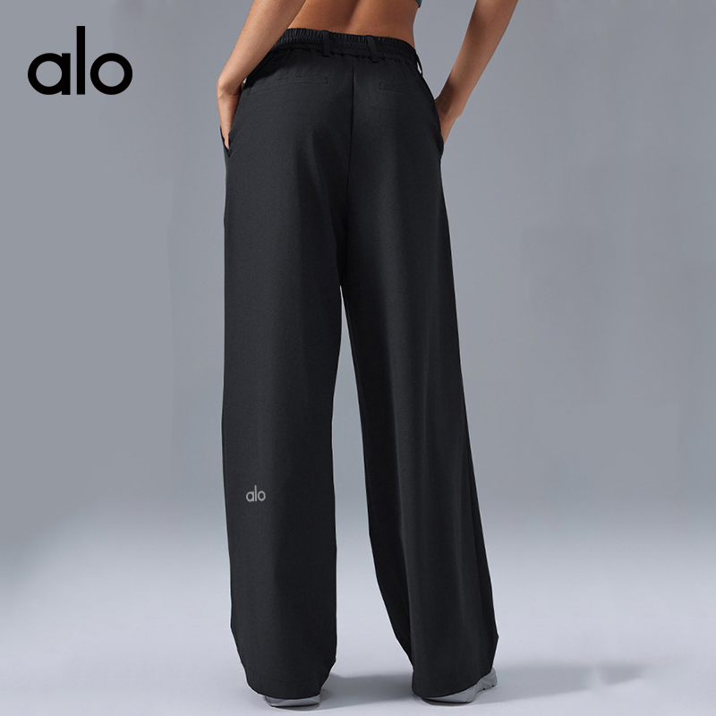 ALO YOGA💰98💎支持一件代发
aloyoga 高腰百搭休闲长裤宽松直简速干透气西装阔腿裤
【品牌】ALO 
【款号】JY90060
【面料】涤纶
【颜色】黑色
【尺码】S，M，L，XL，2XL，3XL
 专柜同款品质，厂家直销，货源充足，售后保障