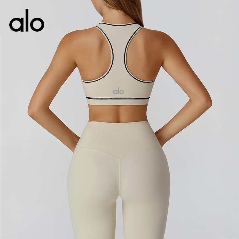 ALO YOGA💰78💎支持一件代发
aloyoga 撞色磨毛瑜伽文胸工字美背运动跑步健身背心
【品牌】ALO 
【款号】EWX2036
【面料】锦纶/氨纶
【颜色】高级黑，深培棕，深蓝色，火山灰，米杏色
【尺码】S，M，L，XL
 专柜同款品质，厂家直销，货源充足，售后保障