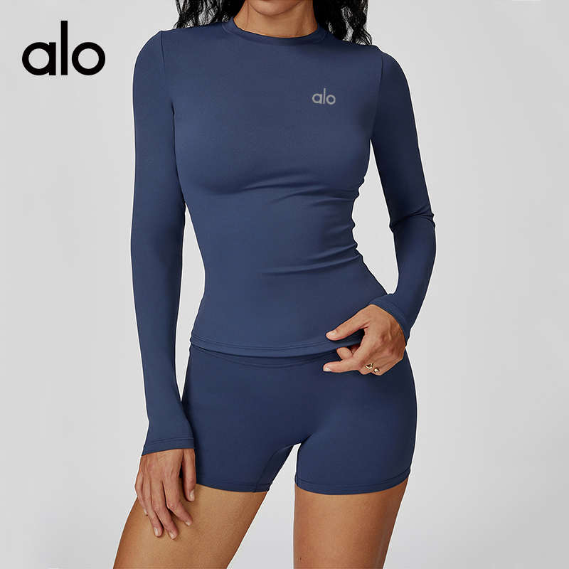 ALO YOGA💰78💎支持一件代发
aloyoga 瑜伽服圆领修身健身服户外跑步运动长袖T恤
【品牌】ALO 
【款号】ECX3101
【面料】锦纶/氨纶
【颜色】高级黑，伯爵橙，海王绿，徽章蓝，酱紫色，摩卡棕，牡丹红，森林绿，树莓红
【尺码】S，M，L，XL
 专柜同款品质，厂家直销，货源充足，售后保障