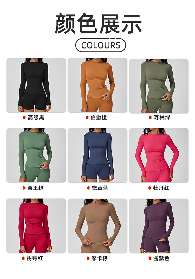ALO YOGA💰78💎支持一件代发
aloyoga 瑜伽服圆领修身健身服户外跑步运动长袖T恤
【品牌】ALO 
【款号】ECX3101
【面料】锦纶/氨纶
【颜色】高级黑，伯爵橙，海王绿，徽章蓝，酱紫色，摩卡棕，牡丹红，森林绿，树莓红
【尺码】S，M，L，XL
 专柜同款品质，厂家直销，货源充足，售后保障