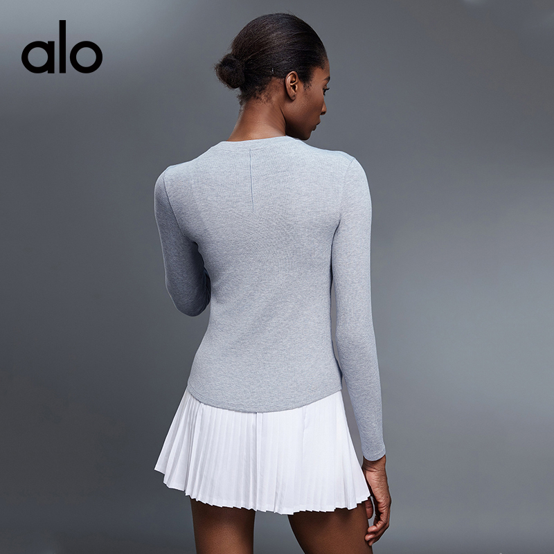 ALO YOGA💰83💎支持一件代发
aloyoga 秋季休闲百搭亨利衫莫代尔亲肤运动健身上衣
【品牌】ALO 
【款号】D25146
【面料】莫代尔/氨纶
【颜色】黑色，骨白，麻花灰，蒸馏咖啡
【尺码】4，6，8，10，12
 专柜同款品质，厂家直销，货源充足，售后保障