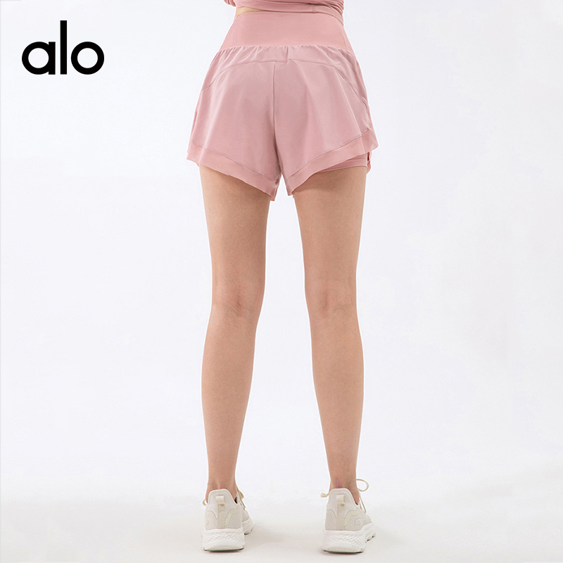 ALO YOGA💰78💎支持一件代发
aloyoga 防走光运动短裤外穿口袋假两件跑步健身短裤
【品牌】ALO 
【款号】DS113
【面料】聚酯纤维/氨纶
【颜色】薄雾玫瑰，烟紫色，雾霾蓝，黑色，雾灰色，可可色，白色
【尺码】S，M，L，XL
 专柜同款品质，厂家直销，货源充足，售后保障
