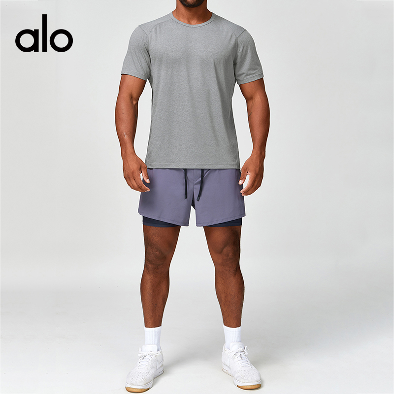 ALO YOGA💰78💎支持一件代发
aloyoga 速干透气运动健身休闲t恤双色圆领户外徒步短袖
【品牌】ALO 
【款号】DX1143
【面料】聚酯纤维
【颜色】火山灰，花灰色，浅麻灰，牛仔蓝
【尺码】S，M，L，XL，XXL
 专柜同款品质，厂家直销，货源充足，售后保障