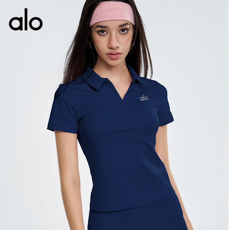 ALO YOGA💰83💎支持一件代发
aloyoga 网球翻领运动短袖polo衫速干健身服上衣瑜伽T恤
【品牌】ALO 
【款号】DX217
【面料】锦纶/氨纶
【颜色】海军蓝，风车蓝，黑色，白色，雾粉色，红色
【尺码】S，M，L，XL
 专柜同款品质，厂家直销，货源充足，售后保障