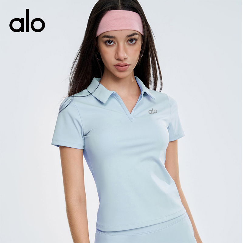 ALO YOGA💰83💎支持一件代发
aloyoga 网球翻领运动短袖polo衫速干健身服上衣瑜伽T恤
【品牌】ALO 
【款号】DX217
【面料】锦纶/氨纶
【颜色】海军蓝，风车蓝，黑色，白色，雾粉色，红色
【尺码】S，M，L，XL
 专柜同款品质，厂家直销，货源充足，售后保障