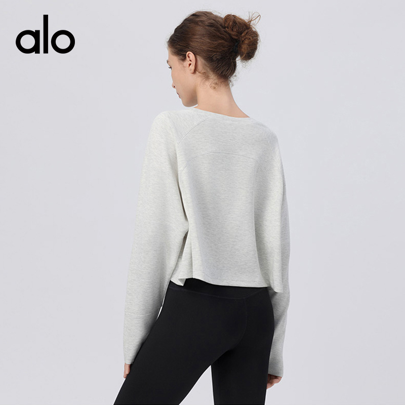 ALO YOGA💰83💎支持一件代发
aloyoga 宽松圆领运动瑜伽上衣长袖t恤透气健身上衣罩衫
【品牌】ALO 
【款号】CX1342
【面料】人棉/涤纶/氨纶
【颜色】果冻绿，白色，茶咖色，黑色
【尺码】S，M，L，XL
 专柜同款品质，厂家直销，货源充足，售后保障