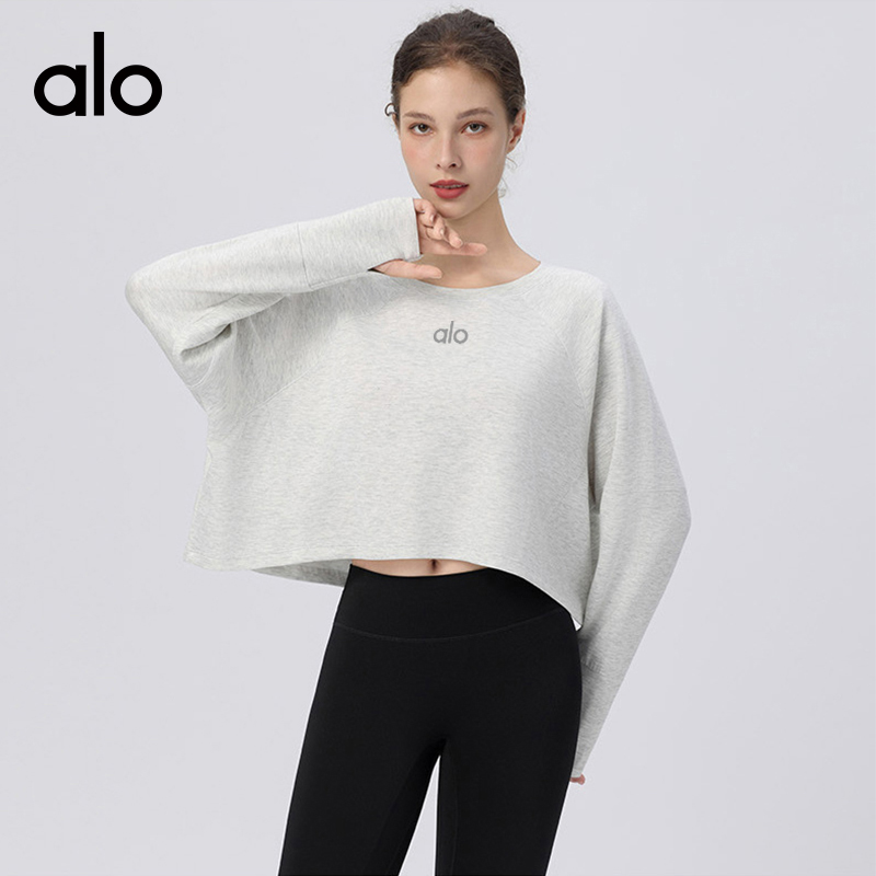 ALO YOGA💰83💎支持一件代发
aloyoga 宽松圆领运动瑜伽上衣长袖t恤透气健身上衣罩衫
【品牌】ALO 
【款号】CX1342
【面料】人棉/涤纶/氨纶
【颜色】果冻绿，白色，茶咖色，黑色
【尺码】S，M，L，XL
 专柜同款品质，厂家直销，货源充足，售后保障