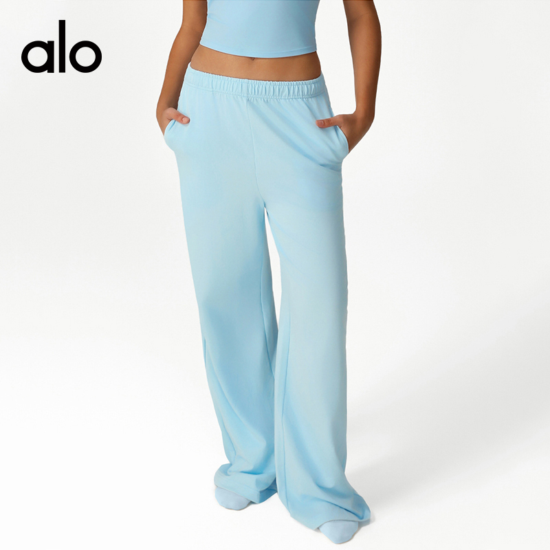 ALO YOGA💰88💎支持一件代发
aloyoga 宽松舞蹈运动阔腿裤户外训练直筒拖地瑜伽裤
【品牌】ALO 
【款号】CK2528
【面料】人棉/涤纶/氨纶
【颜色】淡蓝色，棕色，灰蓝色
【尺码】S，M，L，XL
 专柜同款品质，厂家直销，货源充足，售后保障