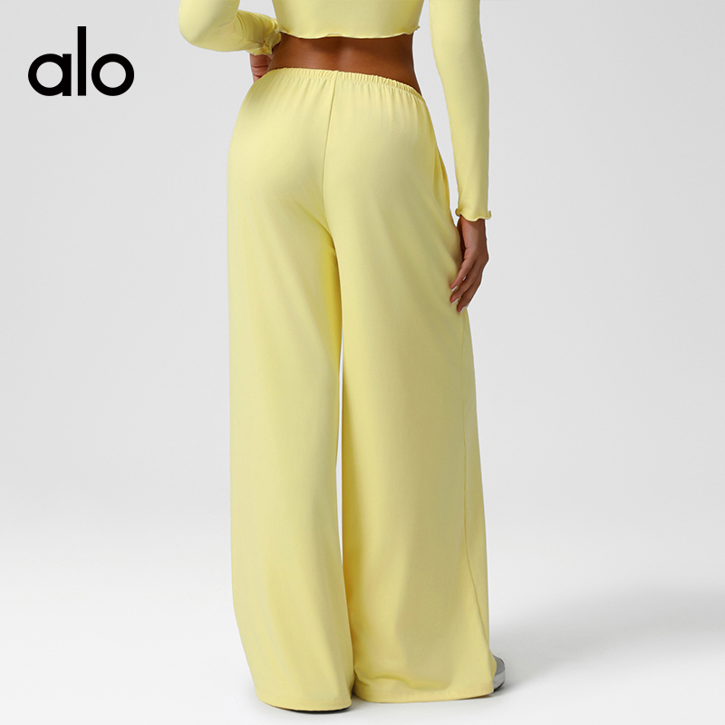 ALO YOGA💰98💎支持一件代发
aloyoga 宽松低腰阔腿裤抽绳弹性休闲瑜伽裤带口袋
【品牌】ALO 
【款号】CK2551
【面料】锦纶/氨纶
【颜色】冰蓝色，紫红色，浅黄色，玫瑰粉，黑色，褐色
【尺码】S，M，L，XL
 专柜同款品质，厂家直销，货源充足，售后保障