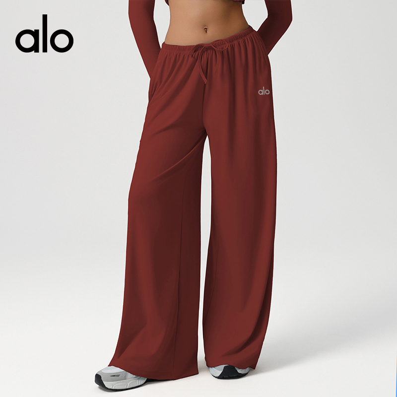 ALO YOGA💰98💎支持一件代发
aloyoga 宽松低腰阔腿裤抽绳弹性休闲瑜伽裤带口袋
【品牌】ALO 
【款号】CK2551
【面料】锦纶/氨纶
【颜色】冰蓝色，紫红色，浅黄色，玫瑰粉，黑色，褐色
【尺码】S，M，L，XL
 专柜同款品质，厂家直销，货源充足，售后保障