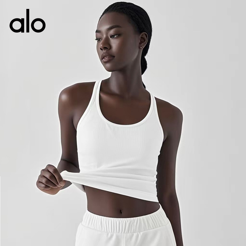 ALO YOGA💰78💎支持一件代发
aloyoga 螺纹高弹瑜伽背心短款带胸垫工字美背跑步运动背心
【品牌】ALO 
【款号】BX2399
【面料】聚酰胺/氨纶
【颜色】湖水蓝，宝绿色，星耀黑，象牙白，牡丹粉，玫红色，克莱英蓝，咖啡色
【尺码】S，M，L
 专柜同款品质，厂家直销，货源充足，售后保障
