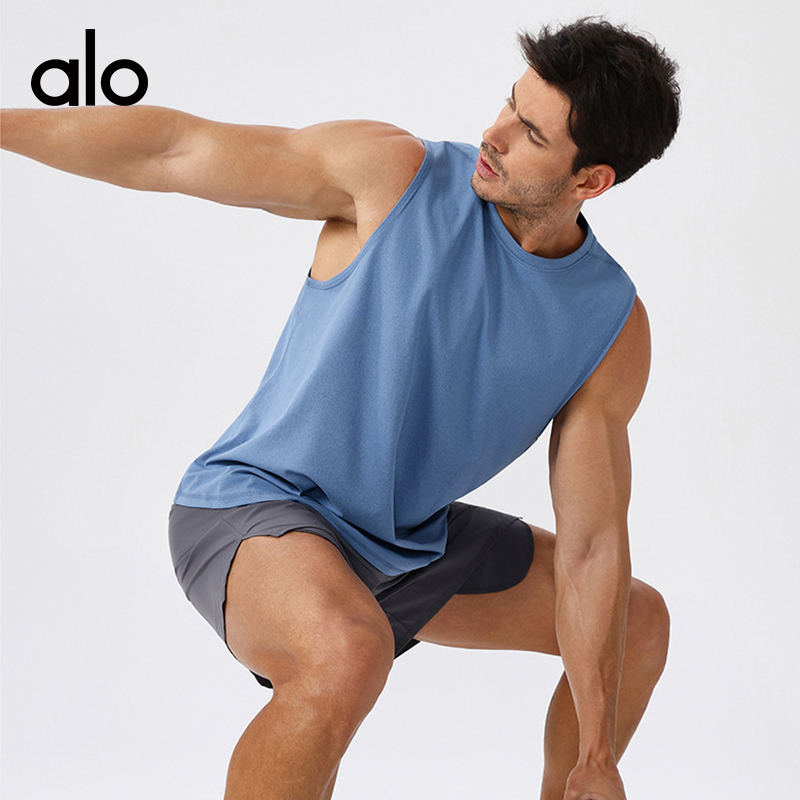 ALO YOGA💰78💎支持一件代发
aloyoga 跑步健身速干无袖背心宽松透气运动坎肩背心
【品牌】ALO 
【款号】BX51119
【面料】涤纶
【颜色】天际蓝，白色，浅柠绿，黑色
【尺码】S，M，L，XL，XXL
 专柜同款品质，厂家直销，货源充足，售后保障