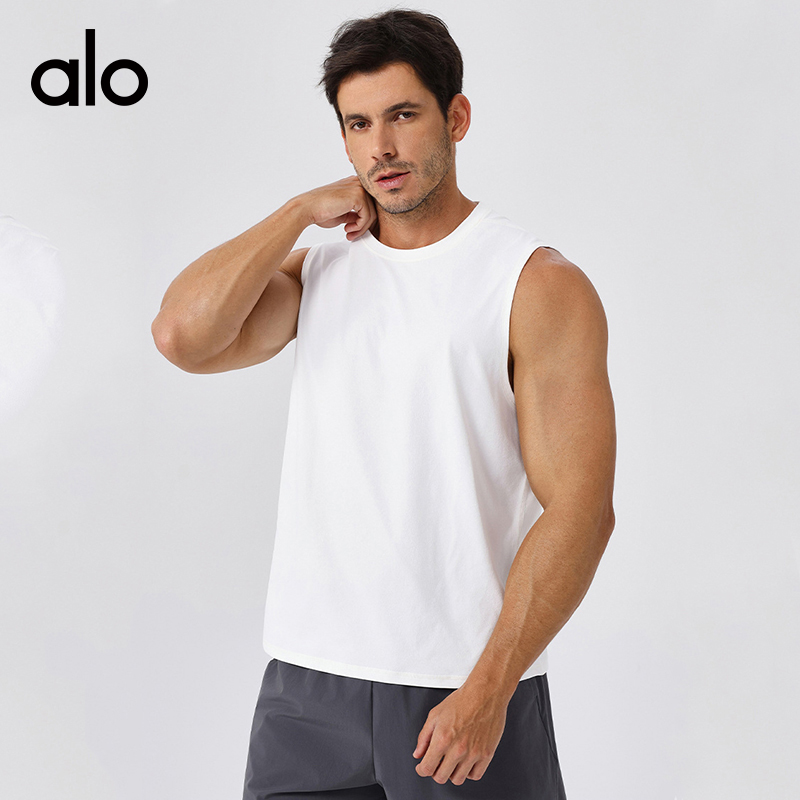 ALO YOGA💰78💎支持一件代发
aloyoga 跑步健身速干无袖背心宽松透气运动坎肩背心
【品牌】ALO 
【款号】BX51119
【面料】涤纶
【颜色】天际蓝，白色，浅柠绿，黑色
【尺码】S，M，L，XL，XXL
 专柜同款品质，厂家直销，货源充足，售后保障