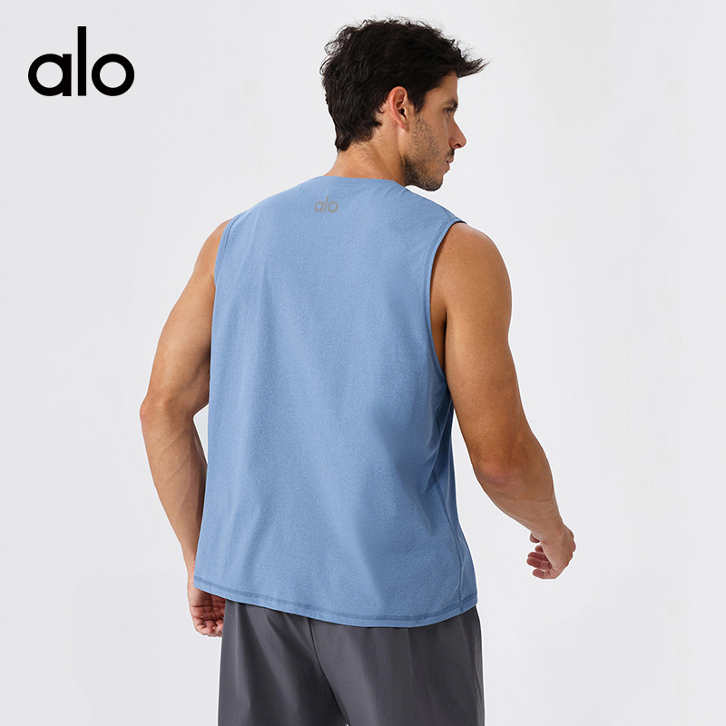 ALO YOGA💰78💎支持一件代发
aloyoga 跑步健身速干无袖背心宽松透气运动坎肩背心
【品牌】ALO 
【款号】BX51119
【面料】涤纶
【颜色】天际蓝，白色，浅柠绿，黑色
【尺码】S，M，L，XL，XXL
 专柜同款品质，厂家直销，货源充足，售后保障