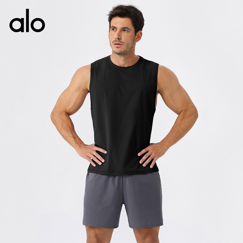 ALO YOGA💰78💎支持一件代发
aloyoga 跑步健身速干无袖背心宽松透气运动坎肩背心
【品牌】ALO 
【款号】BX51119
【面料】涤纶
【颜色】天际蓝，白色，浅柠绿，黑色
【尺码】S，M，L，XL，XXL
 专柜同款品质，厂家直销，货源充足，售后保障