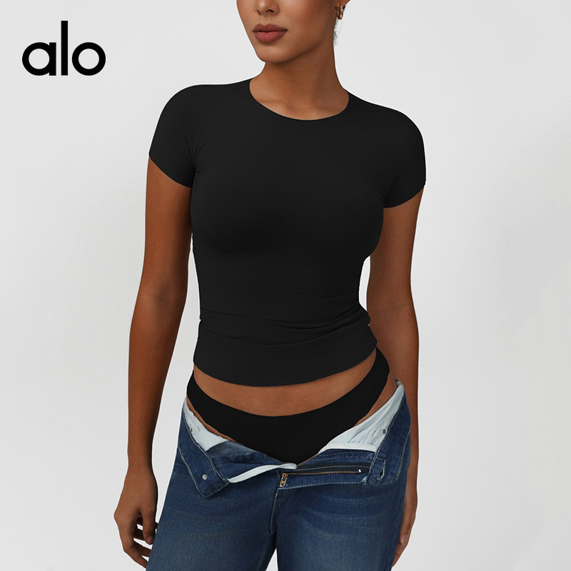 ALO YOGA💰73💎支持一件代发
aloyoga 极简时尚短袖T恤高弹裸感瑜伽健身运动短袖
【品牌】ALO 
【款号】DX2539
【面料】锦纶/氨纶
【颜色】黑色，铁灰色，肉粉色，浅棕色
【尺码】S，M，L，XL
 专柜同款品质，厂家直销，货源充足，售后保障